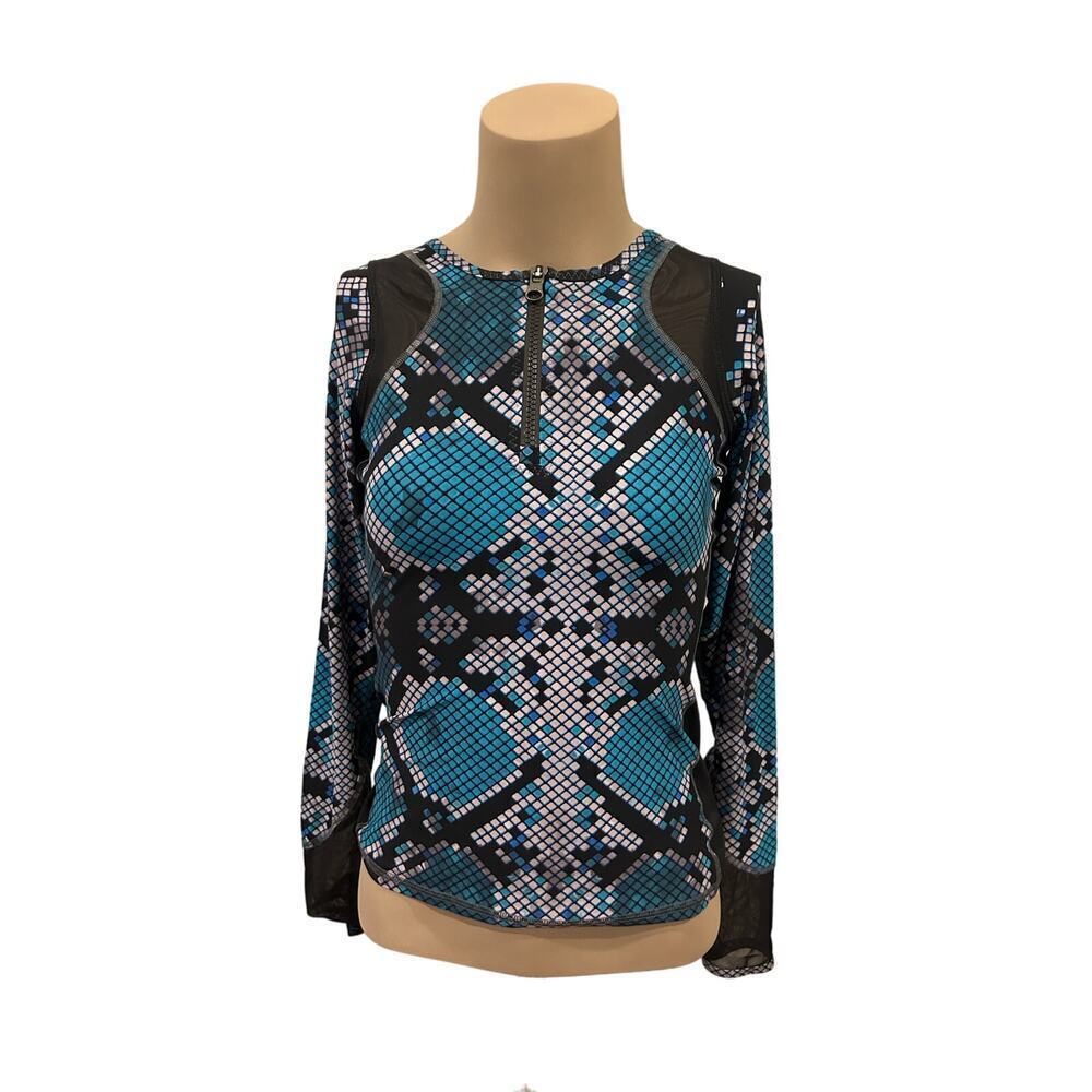 Lululemon Water: Sun Runner Swim top snake print with mesh size 4